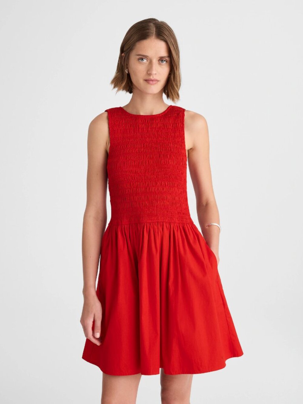 Madewell Melody Scoop Back Mini Dress in Festival Red‎ L
